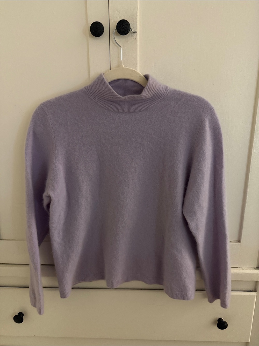 2 ply Cashmere Charter Club Lavender Mock-Neck Sweater